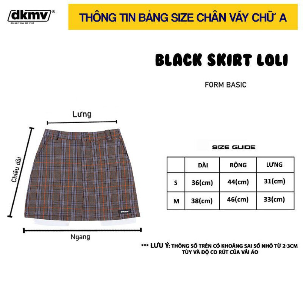 Chân váy chữ a caro DKMV Loli Checked Skirt