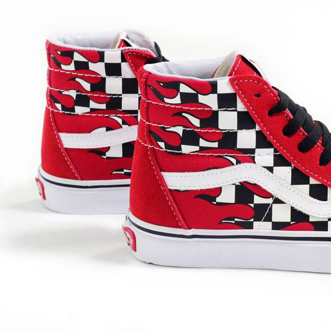 Vans Sk8 Hi Checker Flame