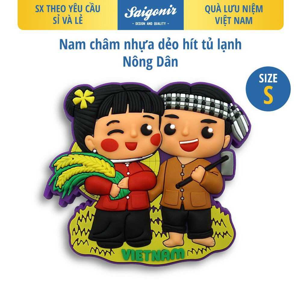 Nam châm Nhựa Dẻo Trang Trí Tủ Lạnh Fridge Magnet Saigonir - Hình Ảnh Con  Người Việt