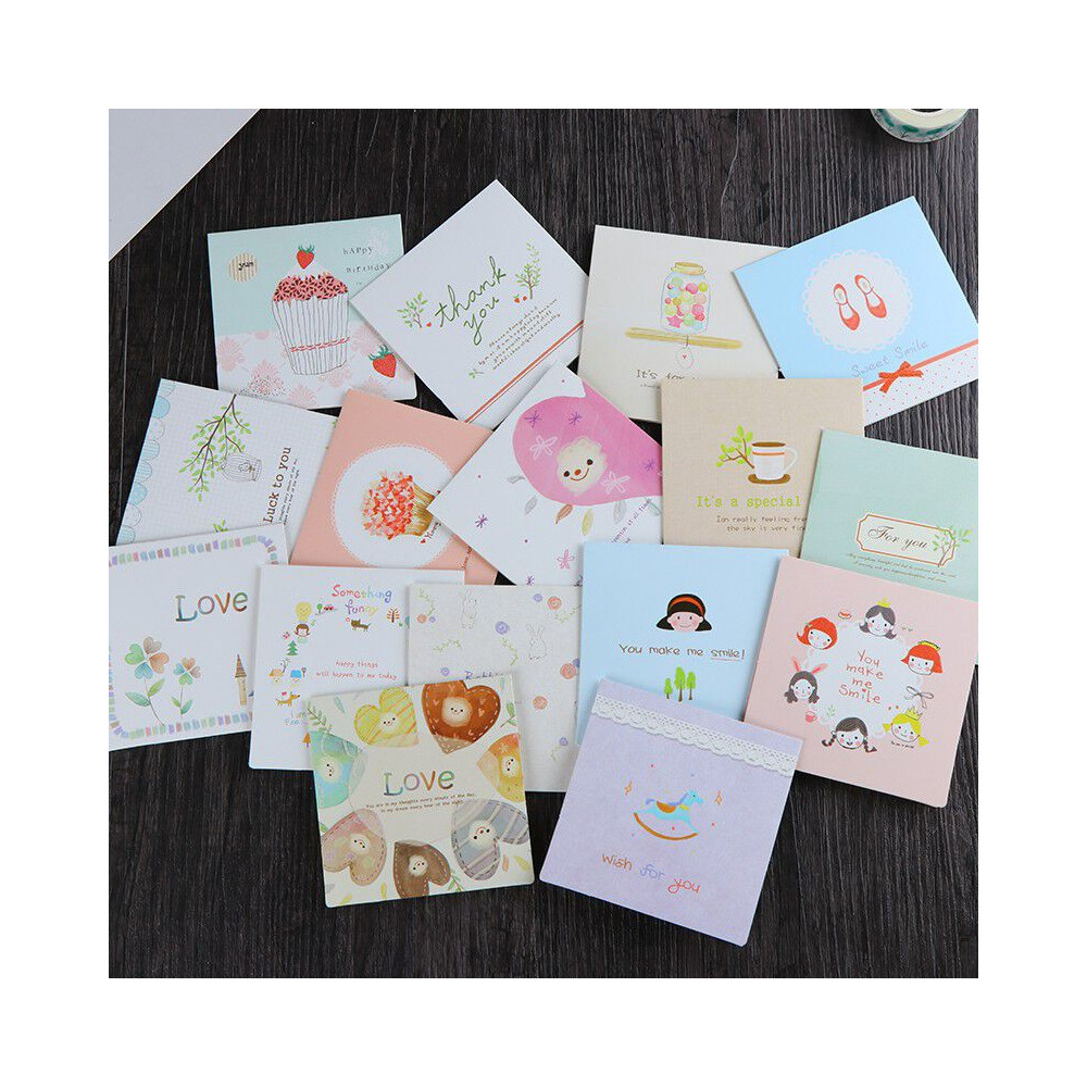 Thiệp giấy chúc mừng sinh nhật và cảm ơn Đa dạng mẫu mã Họa tiết xinh