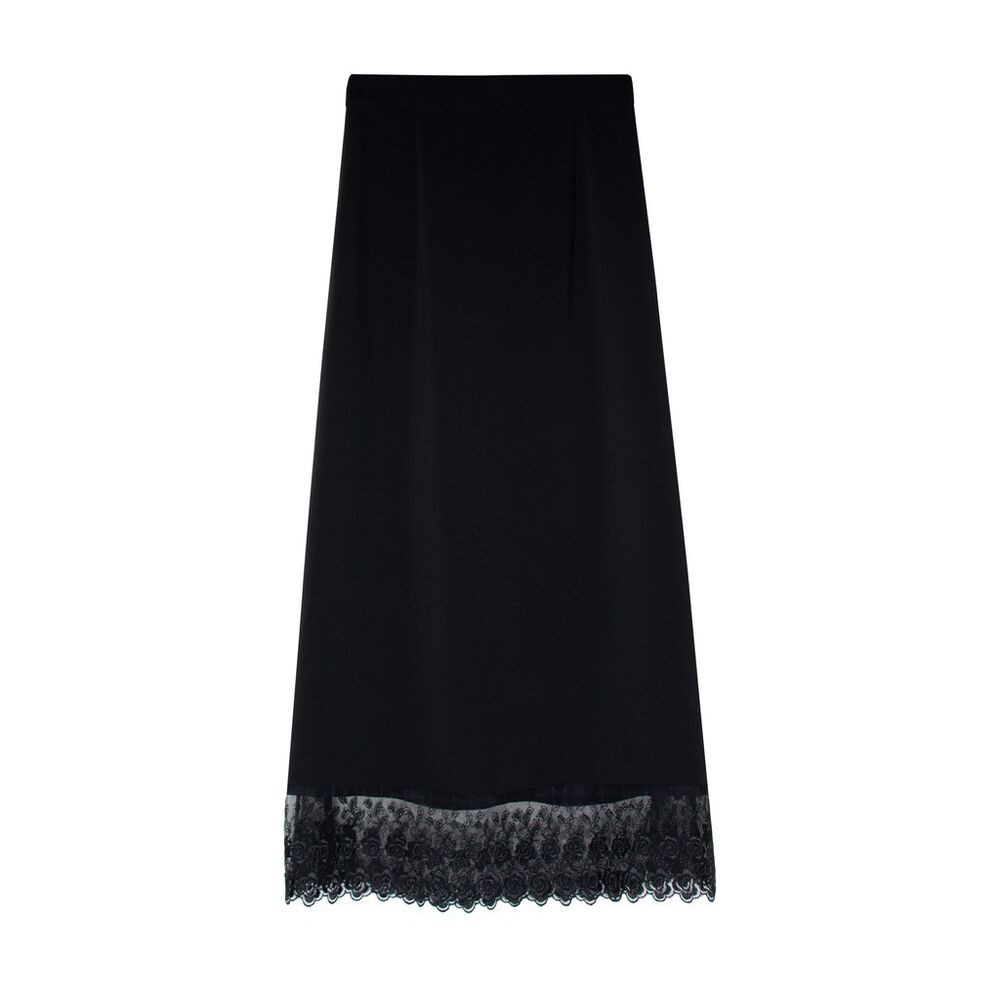 FDP33067 - Đầm dạo phố vải tơ dáng suông cổ tròn phối dây ren vai chờm –  Thời trang Pantio