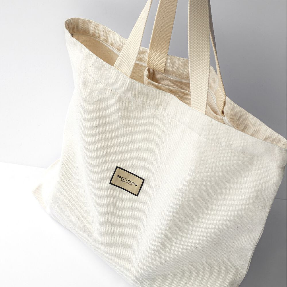 Túi Tote Vải Canvas Cao Cấp - Size lớn, Dây đeo không nhăn, Có khóa kéo, Ngăn