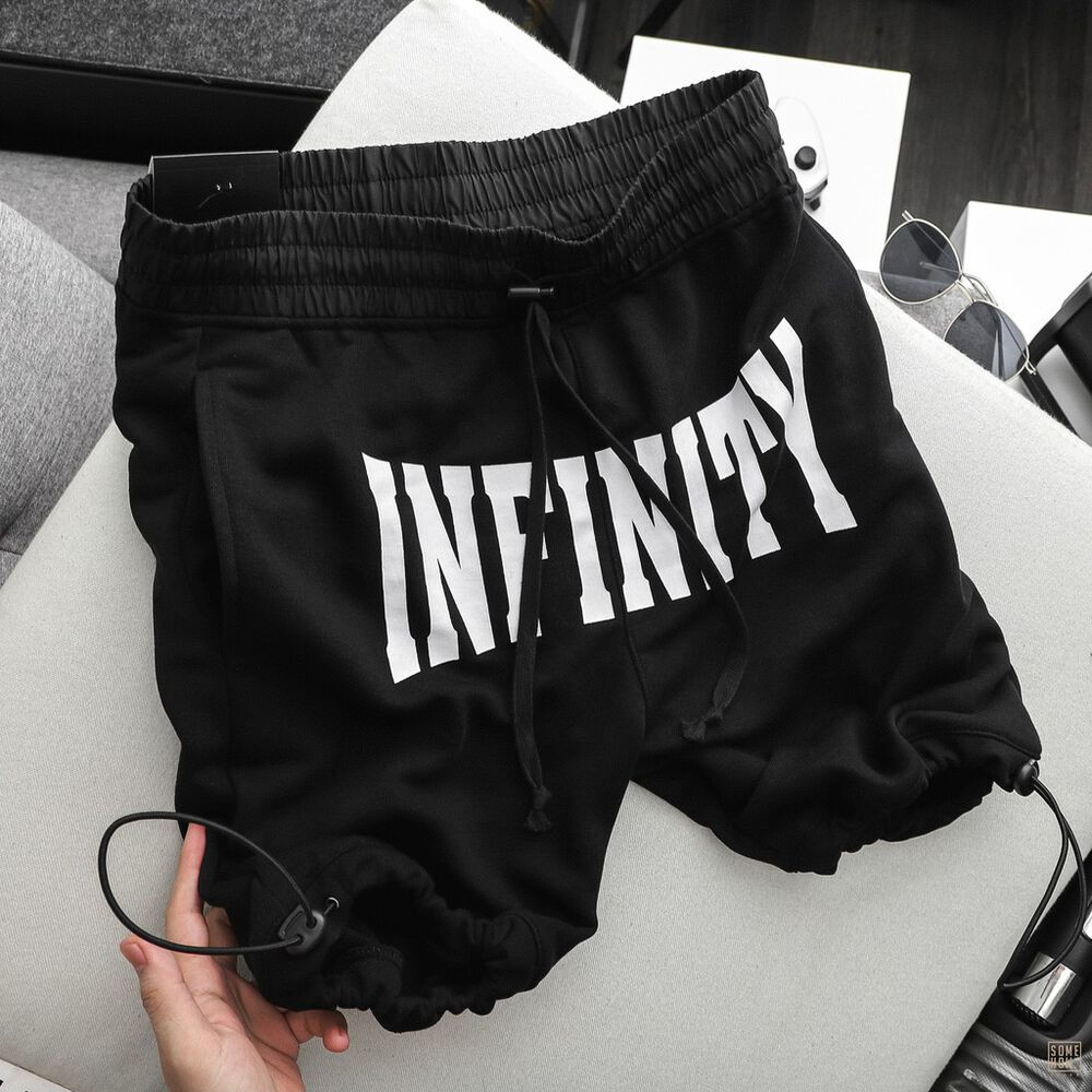 Quần Đùi Nam INF In Chữ Trước, Chất Vải Thun Cotton Dày Dặn Co