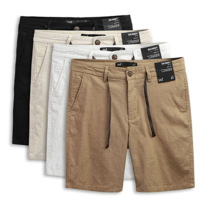 Quần Đùi Nam Linen INF màu trơn Chất Vải linen Dày Dặn