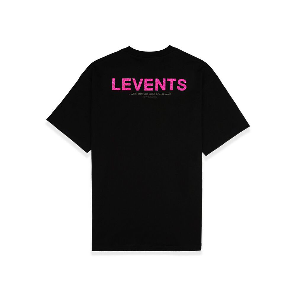Áo thun LEVENTS XL Logo Lấp lánh/ Black