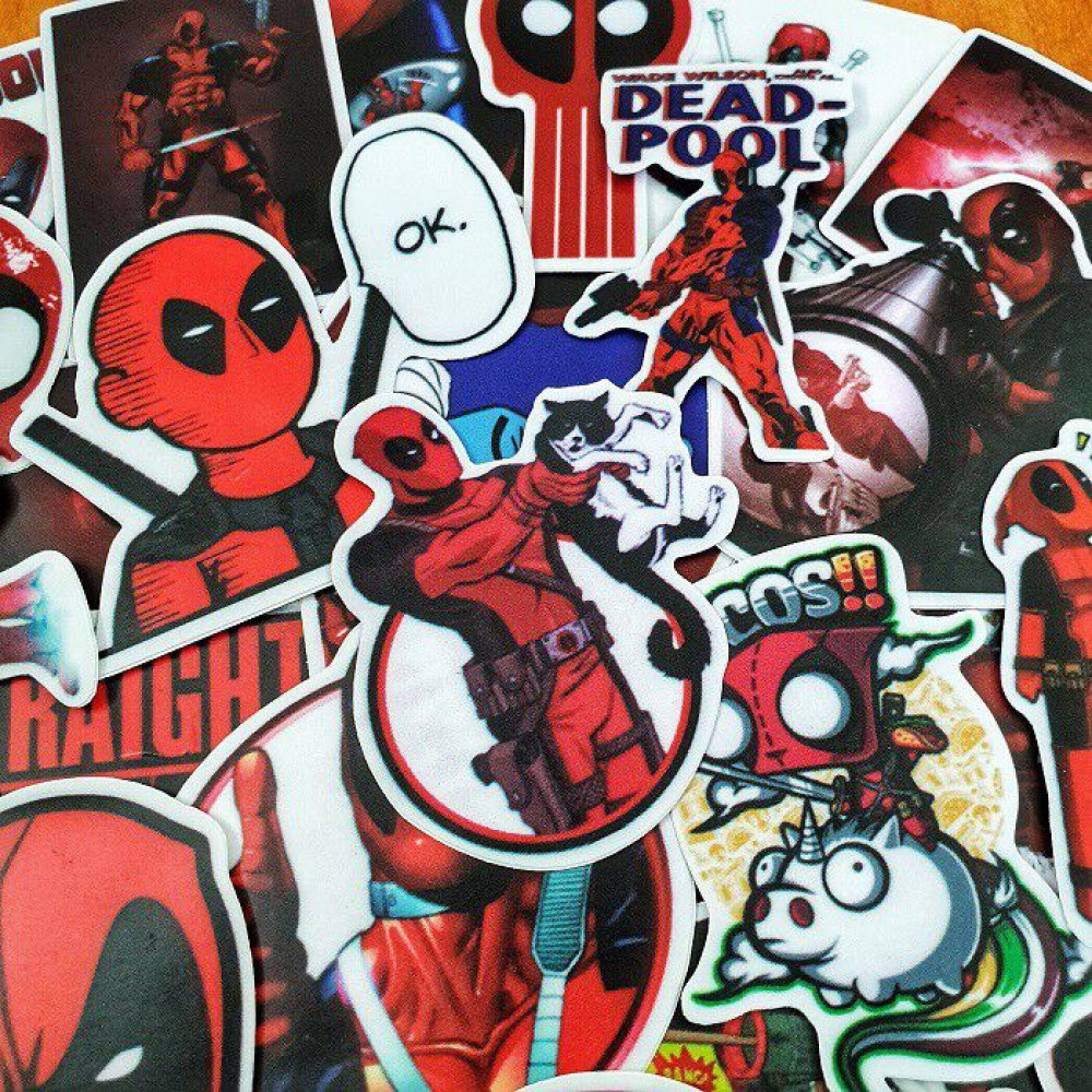 Combo Hình Dán Quái Nhân Deadpool Siêu Hot Sticker Pvc Chống Nước Cao Cấp,  Không Bay