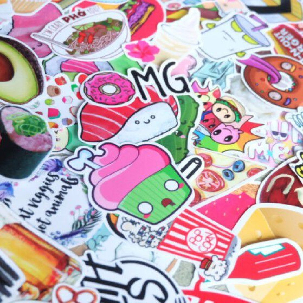 Combo hình dán trang trí chủ đề Đồ Ăn dễ thương | Owl Stickers