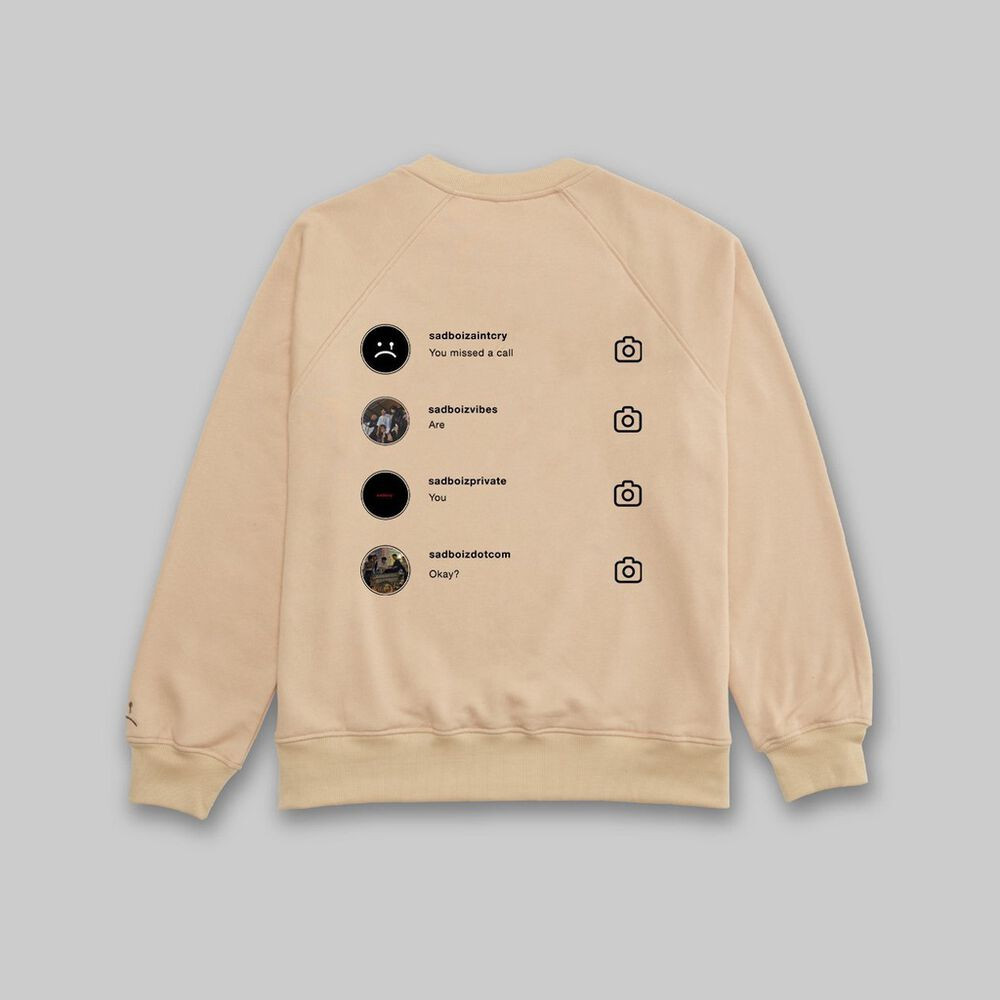 Áo sweater SADBOIZ Sadtagram Cream