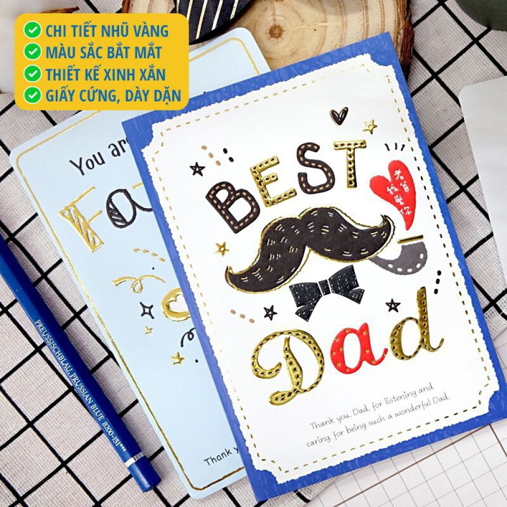 Thiệp Giấy Ngày Của Cha Father Day Card Cao Cấp Nhập Từ Đài Loan Fkp2502 Chữ