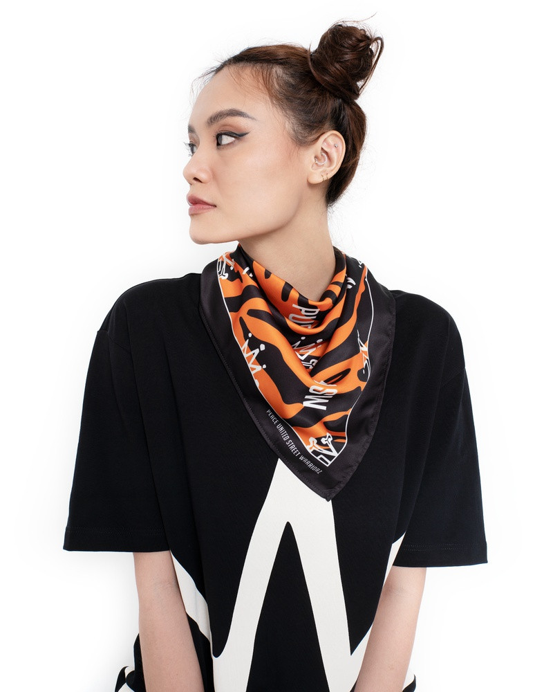 Tiger Striped Silk Scarf