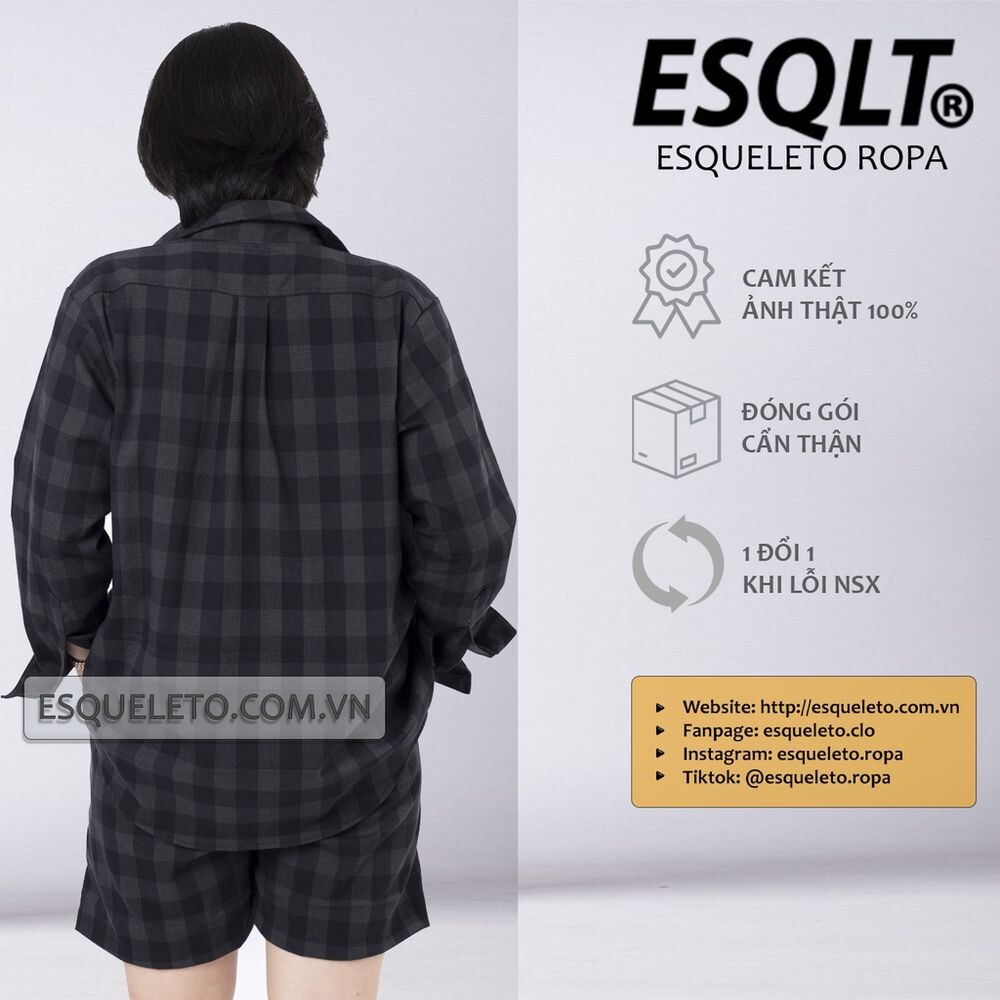 Áo sơ mi ESQUELETO - sọc đen | BLACK SIGN FLANNEL