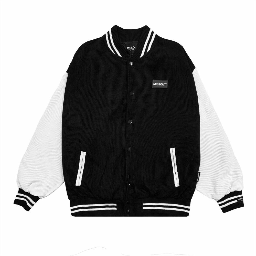 FABRIC BOMBER BLACK & WHITE