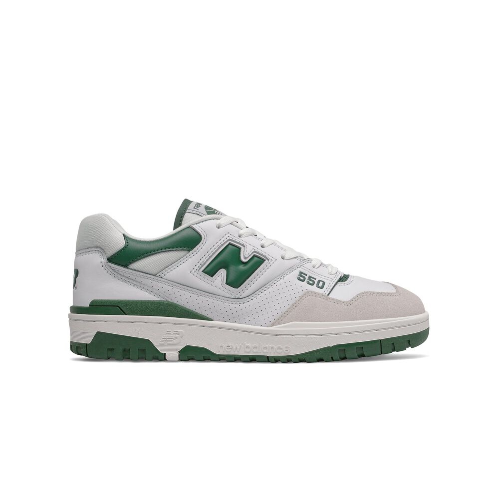 Unisex New Balance 550 White Green Sneakers