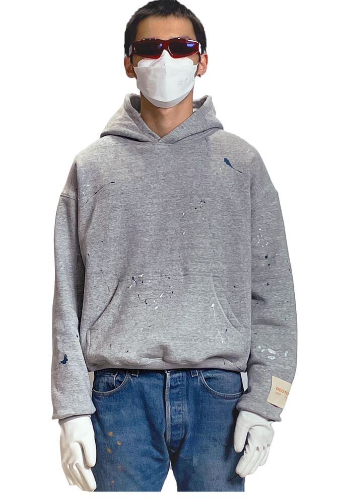 BEUTER® GREY BOXY HOODIE - OBSIDIAN