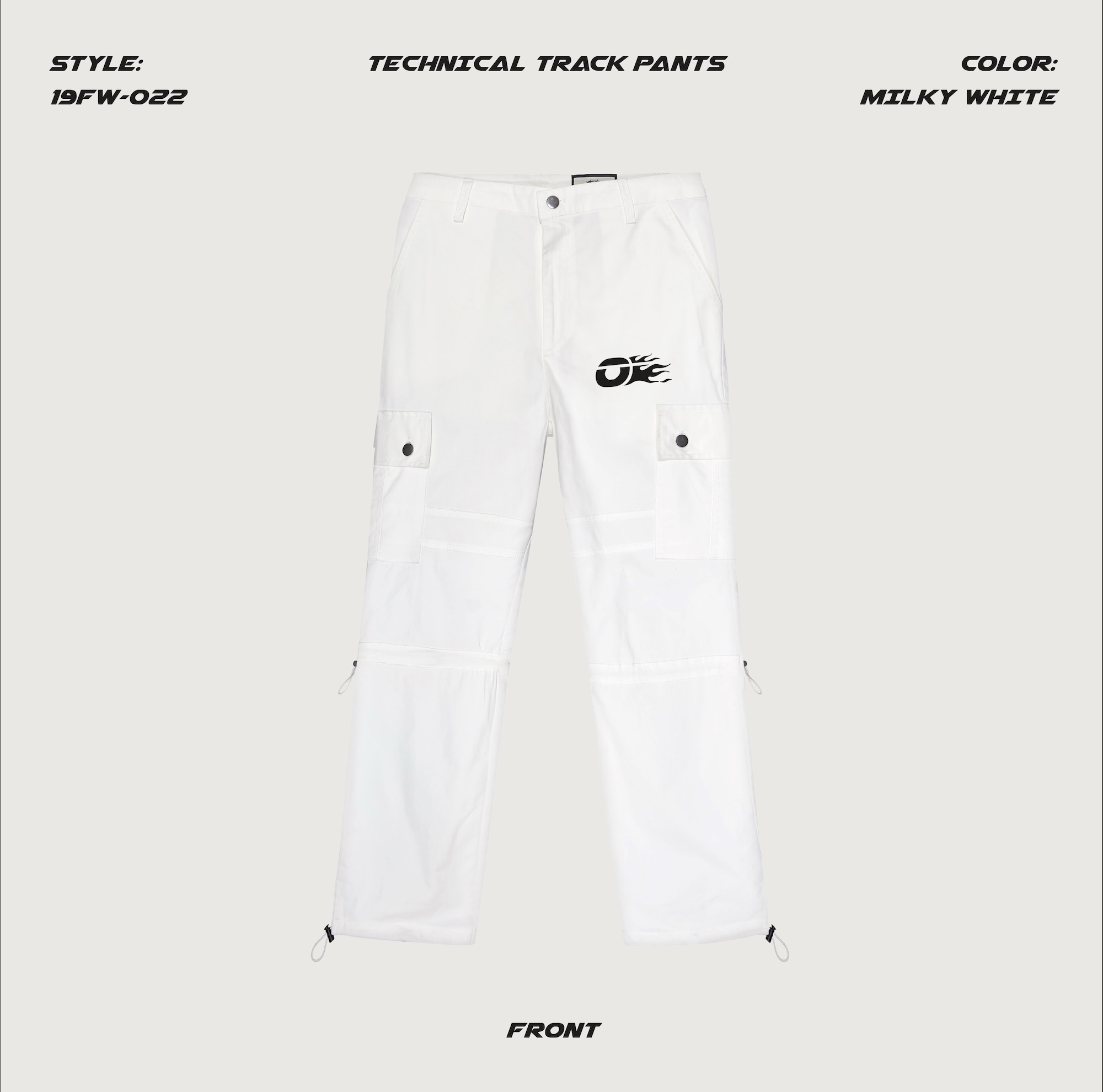 TECHNICAL TRACK PANTS MILKY WHITE