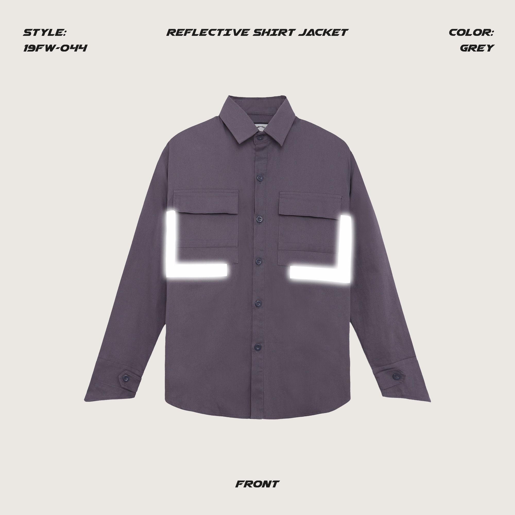 REFLECTIVE SHIRT JACKET GREY