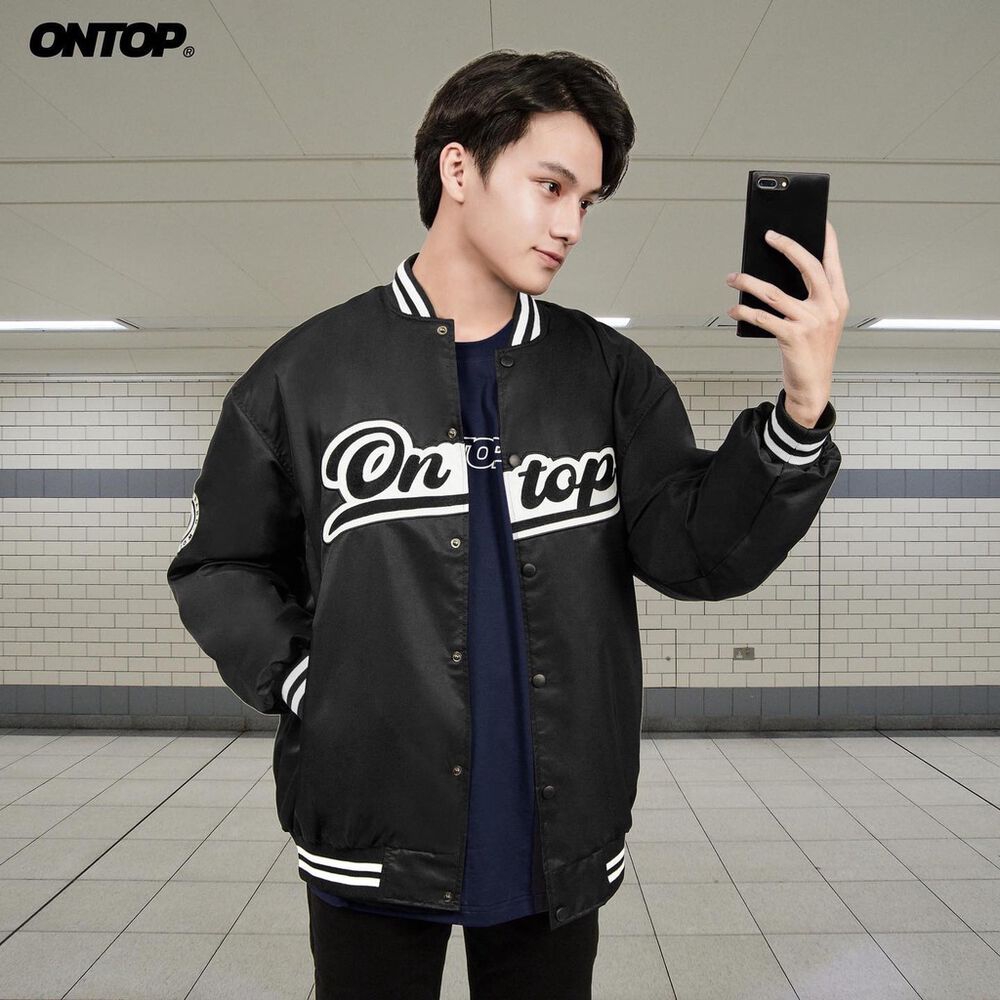 Áo Khoác Varsity Local Brand ONTOP Varsity Jacket 90 Màu đen