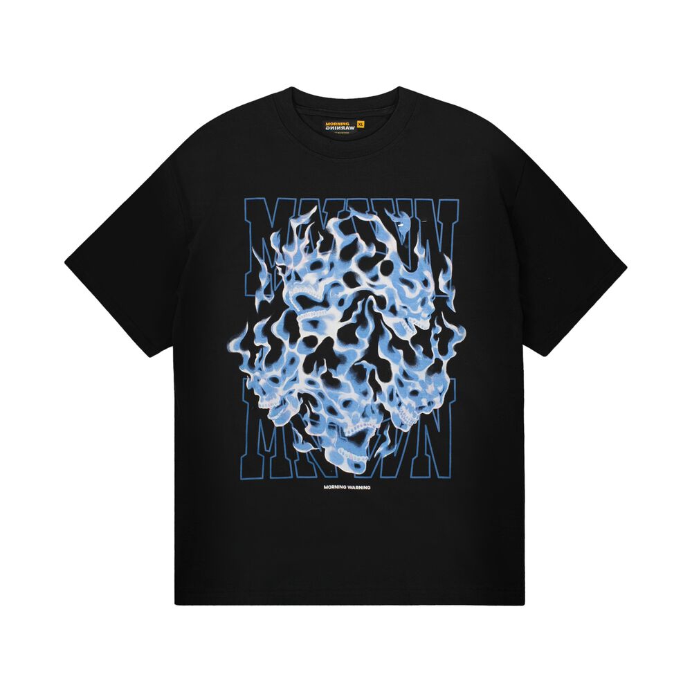 Flame Skulls Tee - Black