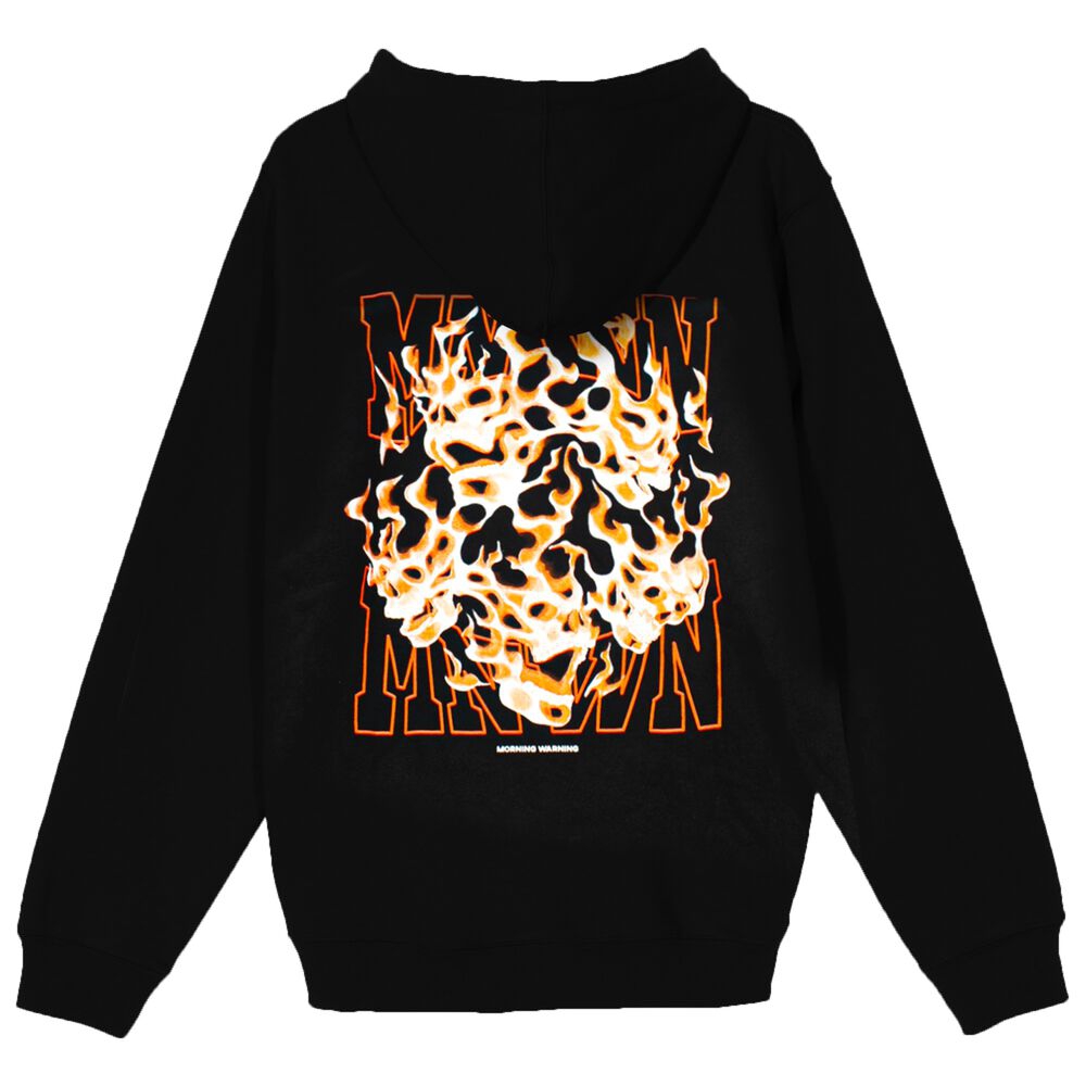 Hoodie Flame Skull - Orange