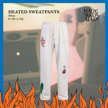 Heated sweatpants in White