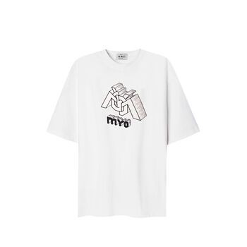 Áo Thun Thêu Logo Box White