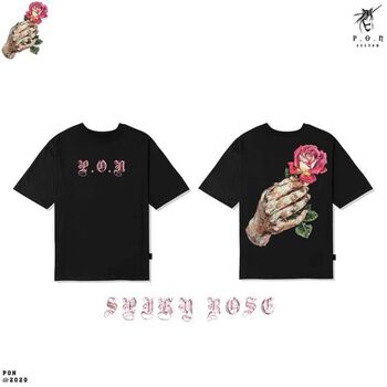 PON - TEE SIPKY ROSE - BALCK AND WHITE