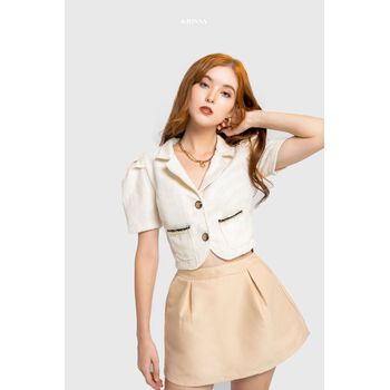 CROPPED TWEED VEST TOP