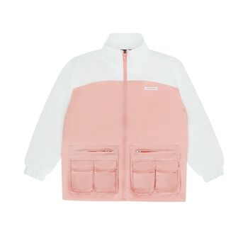 2-TONE ZIP JACKET - PINK/WHITE