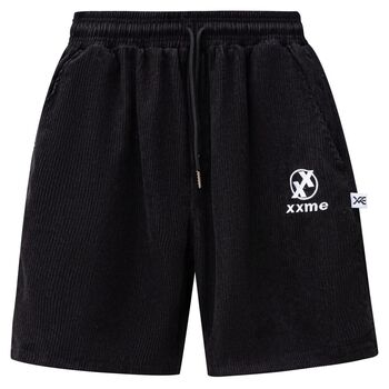 Logo Corduroy Shorts - Black