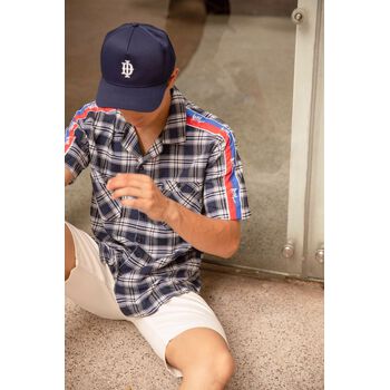 Áo Sơmi Caro Tay Ngắn Có Túi Phối Vai