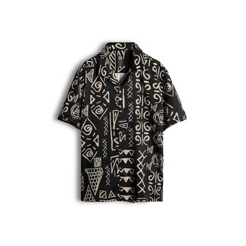 Áo Sơmi Tay Ngắn Cổ Bẻ Tribal Doodle