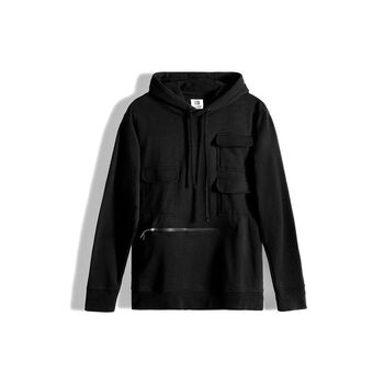 Áo Hoodie Nỉ All Black W Utility Pockets