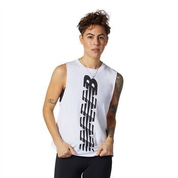 Womens New Balance Relentless Cinched Back Graphic T-Shirt