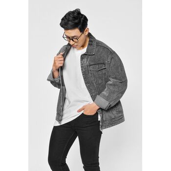 Áo khoác Jean, thêu cổ. LOOSE form - 10F20DJA016