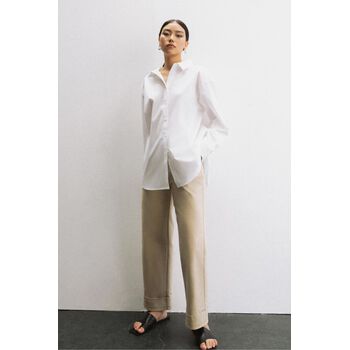 Áo sơ mi tay dài xẻ sau. - 10F20SHLW009