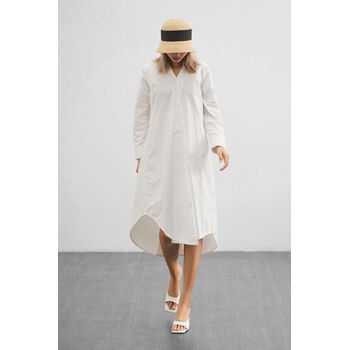 Đầm sơ mi xẻ sau. - 10F20DREW041