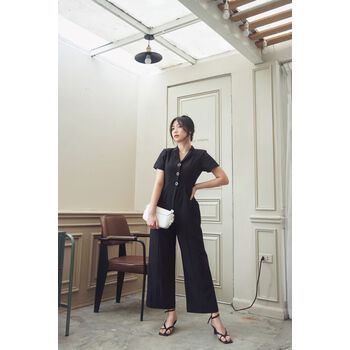 Jumpsuit cổ vest