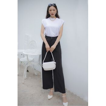 Quần suông cạp cao chiết ly eo