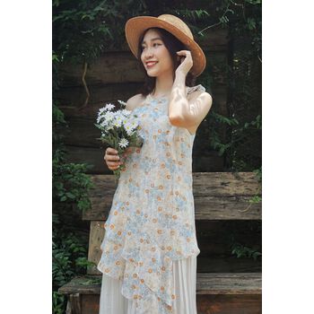 Váy maxi buộc nơ cổ