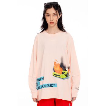 /YILAC/ SQUARE LONG SLEEVE TEE™ - PALE PEACH