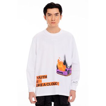 /YILAC/ SQUARE LONG SLEEVE TEE™ - WHITE
