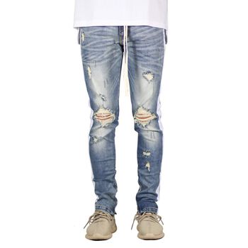 LT.Blue Track Zipper Jean