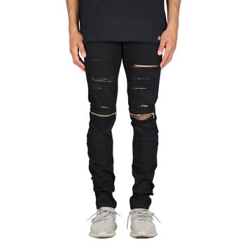 Black Knee Zipper pant