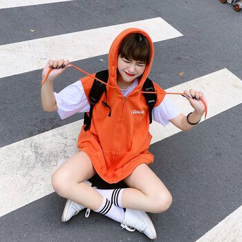 HOODIE VEST - ORANGE