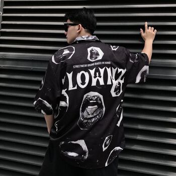 [FULLTAG CHÍNH HÃNG] Áo sơ mi đen unisex ClownZ Bad Lips