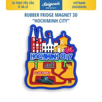 Nam Châm Tủ Lạnh Saigonir - Thành Phố Hồ Chí Minh Bến Thành - Nhà thờ Đức Bà - Củ Chi - Uỷ ban thành phố - Quà lưu niệm