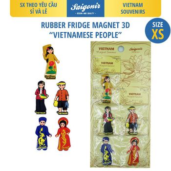 Sỉ và Lẻ Nam Châm Hít Dán Trang Trí Tủ Lạnh Saigonir - Set Nam Châm size Mini Cô Gái Áo Dài - Quà Tặng - Quà Lưu Niệm