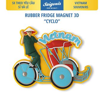 Sỉ và Lẻ Nam châm Tủ Lạnh Chất Liệu Nhựa Dẻo Saigonir - Hình Ảnh Xích Lô - Quà lưu niệm Việt Nam