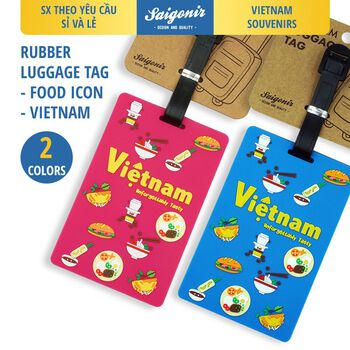 Thẻ Treo Hành Lý Vali Ba lô Nhựa Dẻo Saigonir - Hình Đồ Ăn Việt Nam - Chi Tiết Sắc Nét- Quà Tặng - Quà Lưu Niệm Việt Nam