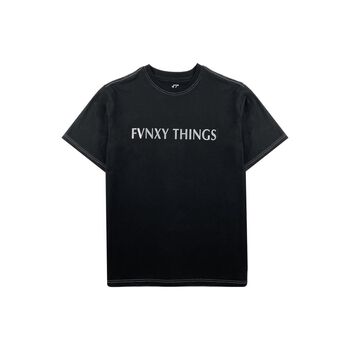 [Mã INCU1114 giảm 25% đơn 99K] Áo Thun Phom Rộng Nam Nữ In Decal Bạc FVNXY Màu Đen Bắt Trend